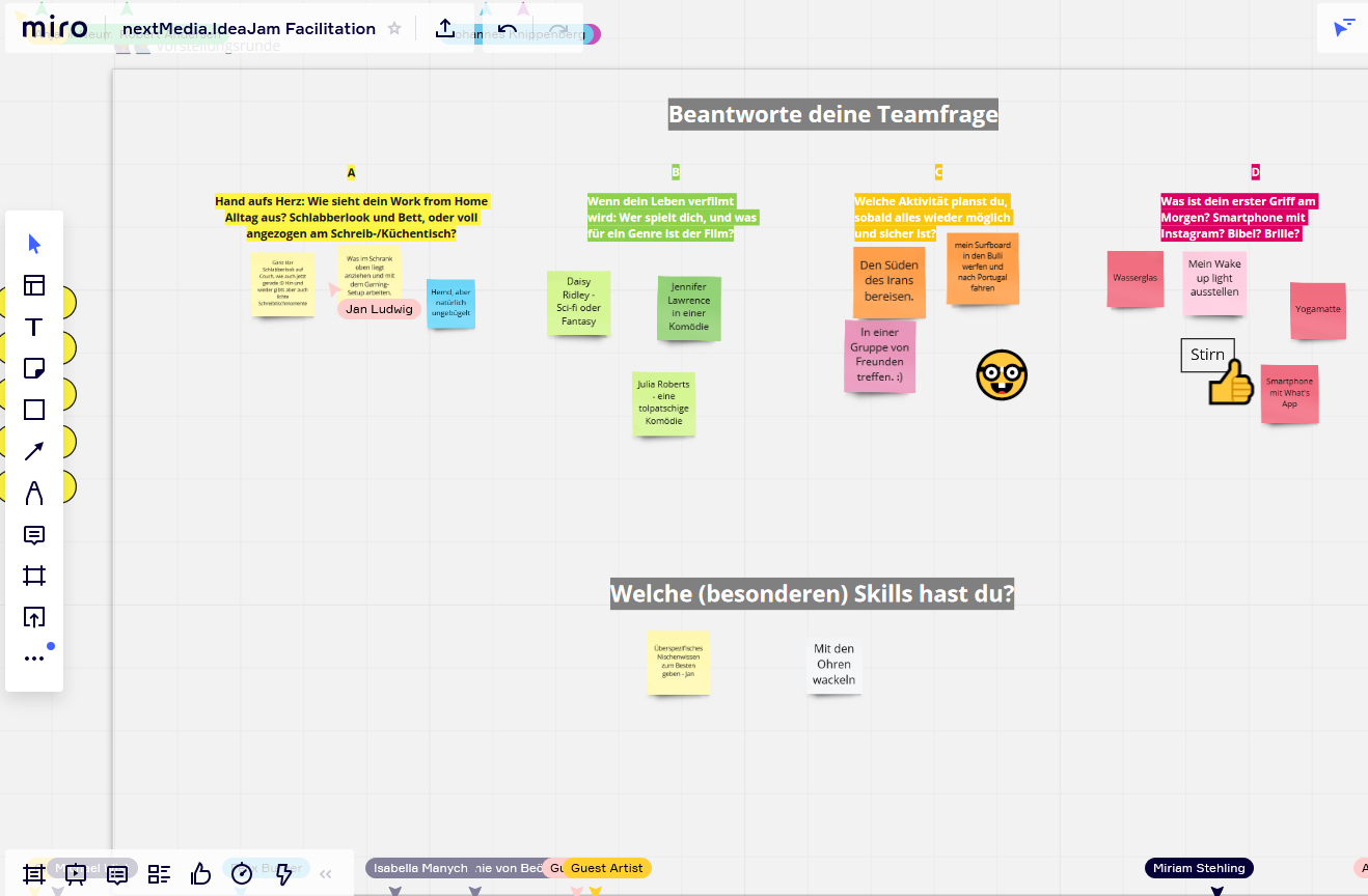 Branstorming sessionn in miro - nextMedia.IdeaJam