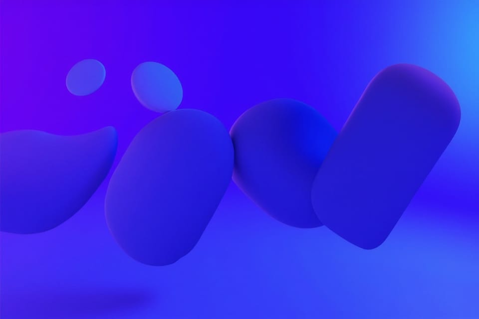 Abstract liquid shapes transforming between formats